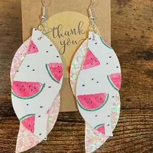 Faux leather earrings